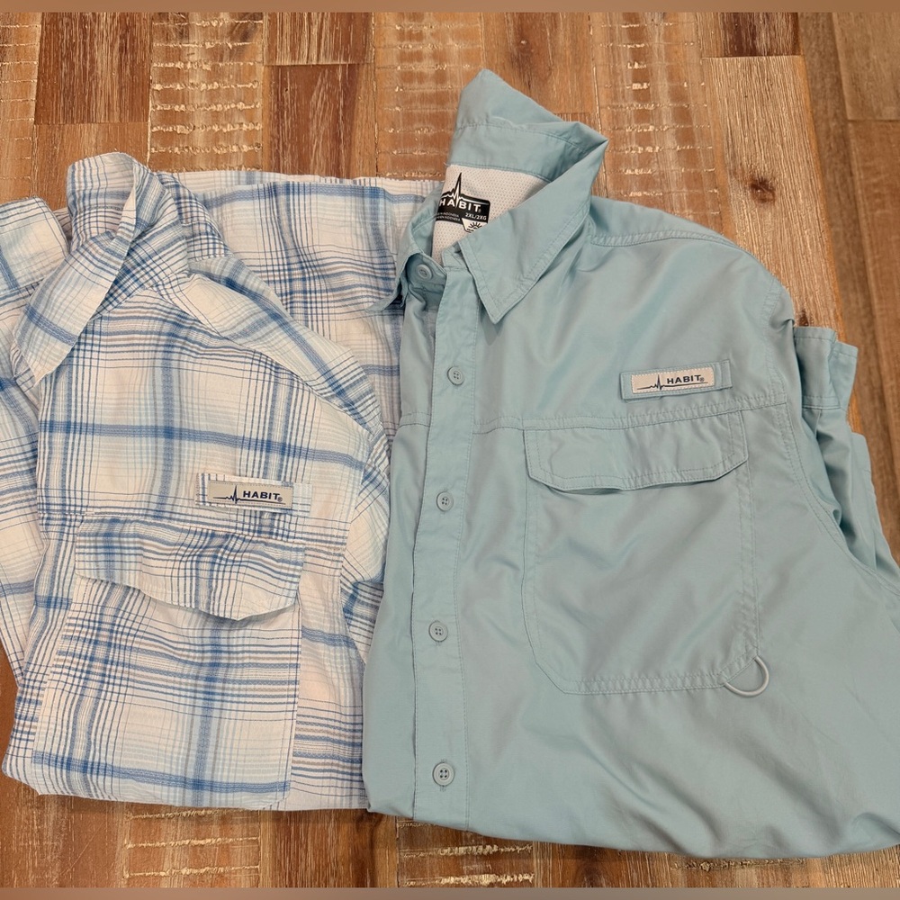 2 Men’s Habit Fishing outdoor Shirts 2XL